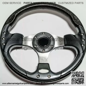 13" Steering Wheel Carbon Fiber Sports Style For EZGO CLUB CAR YAMAHA Golf Cart