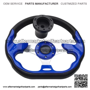 Ultra Blue Golf Cart Steering Wheel W/ Adapter For EZGO Medalist TXT RXV Models