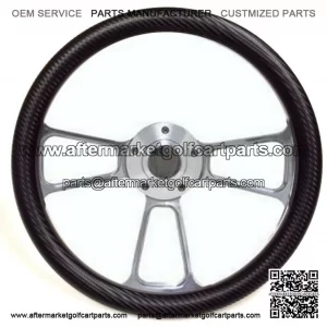 Club Car Golf Cart   14" Billet & Black Carbon Fiber Steering Wheel + Adapter