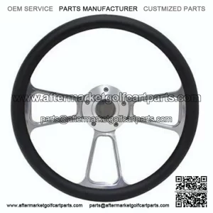 New World Motoring Club Car Golf Cart 14" Billet & Black Steering Wheel Inclu...