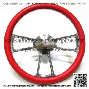 New World Motoring Club Car Golf Cart 14" Billet & Red Steering Wheel Include...