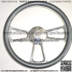 Club Car Golf Cart 14" Billet & Carbon Fiber Steering Wheel, Horn & Adapter