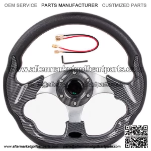 12.5" Diameter Golf Cart Steering Wheel Universal Fit for Club Car EZGO Yamaha