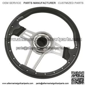 Universal Golf Cart Steering Wheel Carbon Fiber Pattern