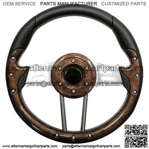 Club Car Precedent 13" Aviator4 Wood Grain Steering Wheel w/ Aluminum Spokes (Fits all Years)