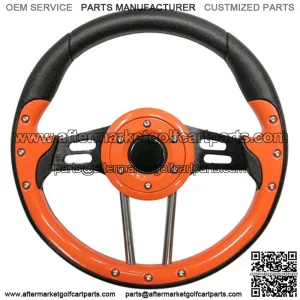 Club Car Precedent 13" Aviator-4 Orange Grip Golf Cart Steering Wheel w/ Black Spokes (Fits all Years)