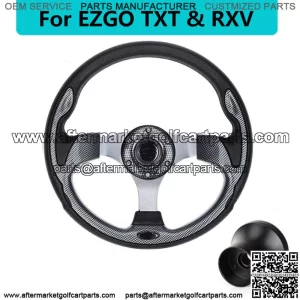 Golf Cart Steering Wheel w/ Black Hub Adapter for EZGO RXV TXT Parts