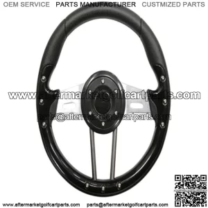 Golf Cart Steering Wheel- Aviator 4- Black Grip 13" Diameter