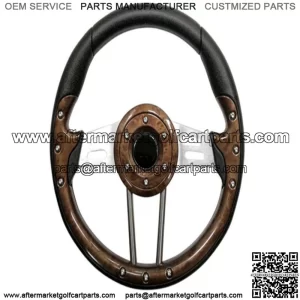 Golf Cart Steering Wheel- Woodgrain Grip 13" Diameter