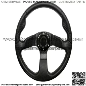 Golf Cart Steering Wheel- Formula GT Black Grip/ Black Spokes 13" Diameter