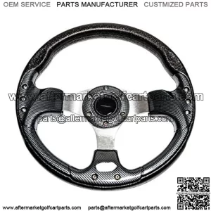 12.5 Inch Racing Style Carbon Fiber Golf Cart Steering Wheel for Club ...