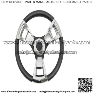 Gussi Chrome & Black Steering Wheel for Club Car DS Golf Carts 1982+