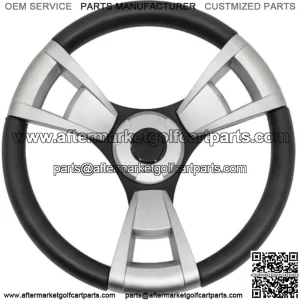Gussi Black/Brushed Aluminum Steering Wheel for EZGO & STAR Golf Carts