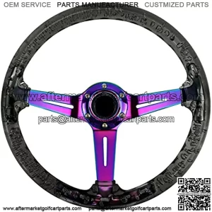 Universal Racing/Golf Cart Steering Wheel, 13.8" 6 Bolts Grip Acrylic, Universal Fit for Club Car EZGO RXV & TXT, Yamaha, Precedent Tempo, DS, for Race/Rally/Motorsport/Car Sim Driving(Black)