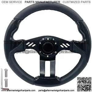 12.5 Inch Golf Cart Steering Wheel Carbon Fiber For Golf Cart Club Car DS & Precedent, EZGO TXT/RXV Yamaha Boat Steering Wheel