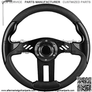 EZGO Steering Wheel Fit Golf Cart Club Car EZGO Yamaha Universal Golf Cart Steering Wheel Club Car DS and Precedent (Black Steering Wheel)