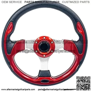 Universal 12.5" Golf Cart Steering Wheel for Club Car DS & Precedent Yamaha EZGO RXV & TXT Golf Cart Steering Wheel Red