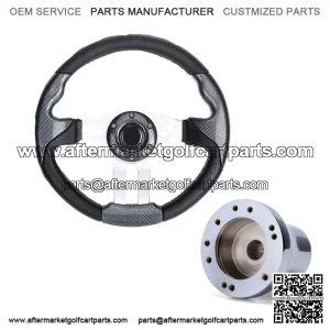 Golf Cart Steering Wheel 12.5" with Adapter Fit Club Car DS Golf Cart
