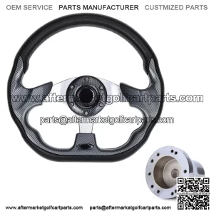 Golf Cart Steering Wheel and Chrome Adapter Fit Club Car Precedent Cart