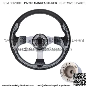 Golf Cart Steering Wheel and Adapter for Club Car DS Carts -Carbon Fiber