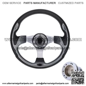 Golf Cart Steering Wheel with Adapter for Club Car Precedent Carbon Fiber