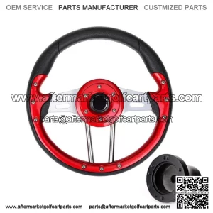12.5" Golf Cart Steering Wheel & Black Hub Adaptor for Club Car DS Carts