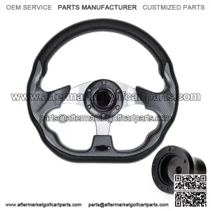 Golf Cart Steering Wheel and Black Adapter Fit Club Car Precedent Cart