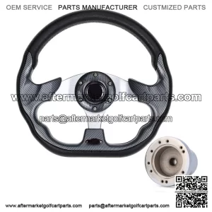 12.5inch Golf Cart Steering Wheel For Yamaha Golf Cart w/ Chrome Hub Adapter