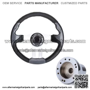 Golf Cart Steering Wheel 12.5" with Adapter Fit Club Car DS Golf Cart