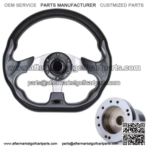 Golf Cart Steering wheel 12.5"  W/ Chrome Adapter for Club Car DS Carts