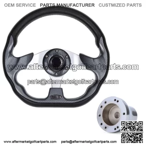 Golf Cart Steering Wheel and Chrome Adapter Fit Club Car Precedent Cart
