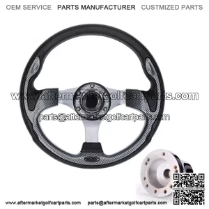 12.5inch Golf Cart Steering Wheel with 5/6 Hole Hub Adapter for EZGO TXT RXV