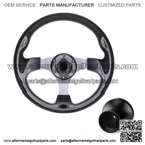 Golf Cart Steering Wheel & Black Hub Adapter 5/6 Hole for Club Car Precedent