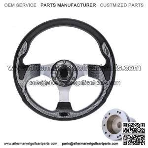 Golf Cart Steering Wheel with Adapter for Club Car Precedent Carbon Fiber