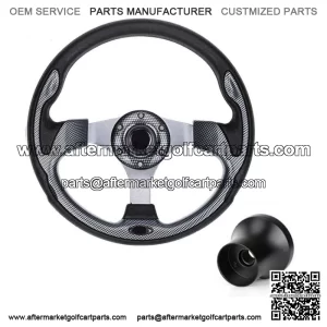 Golf Cart Steering Wheel w/ Black Hub Adapter for EZGO RXV TXT Parts