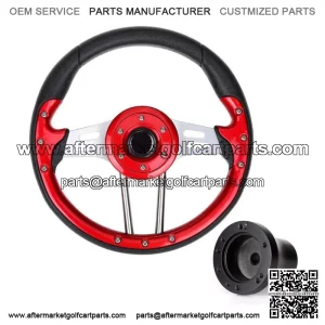 Red Golf Cart Steering Wheel for YAMAHA Carts with Black Hub Adapter