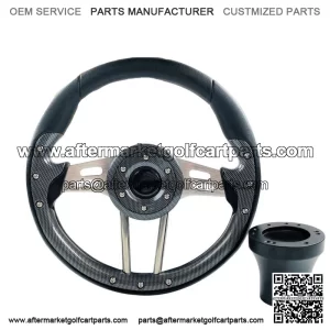 Black Volt Golf Cart Steering Wheel With Hub Adapter for Club Car DS