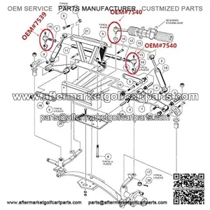 Ball Joint Kit,Set of (3) Tie Rod End with grease fitting Fits for Club Car DS Golf Carts (1976-2008)