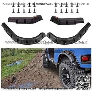 Golf Cart Standard Fender Flares Front and Rear for TXT 1998-2013 Gas/Electric Carts with Mounting Hardware (Set of 4pcs) Not Fits 48V Electric