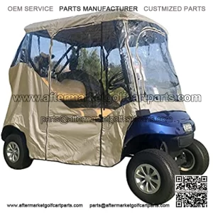 Formosa Covers | Golf Cart Driving Enclosure 2 Seater Heavy Duty, fits E Z GO, Club Car and Yamaha G Model All Weather - New Stronger YKK Door Zipper