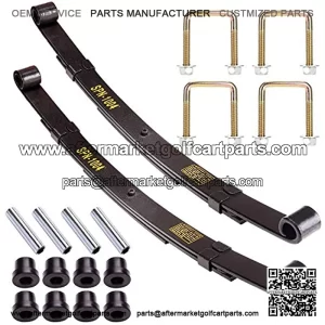 Golf Cart Heavy Duty 3-Leaf Rear Spring Kit for TXT 1995-2013, with Bushings, Sleeves & U Bolts