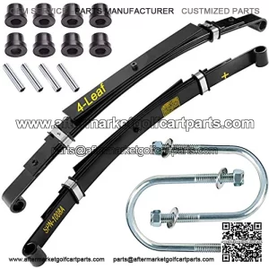 Golf Cart Heavy Duty 4-Leaf Springs Kit with Bushing & Sleeve Sleeves U Bolt for 1981-up 1014675