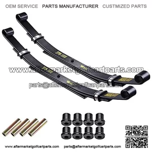 Set of 2 Rear Leaf Springs Compatible with Golf Cart Heavy Duty Dual Action with Bushings