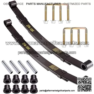 Golf Cart Heavy Duty 3-Leaf Spring Kit with Bushings & Sleeves & U Bolts for TXT 1995-2013