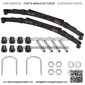 Golf Cart Heavy Duty Rear Spring Kit 4-Leaf with Bushings Sleeves U Bolt for 1982-up Gas & Electric