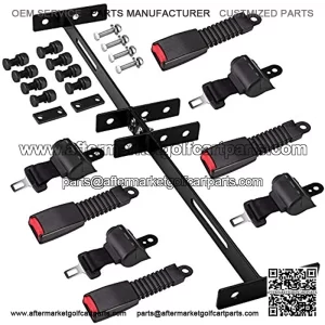 Universal Golf Cart Set Belts 4 Belts Max Length 47" and 35 x 6.9 Inch Belts Bracket Kit Fits TXT Yamaha Club Car DS(NOT FIT 2 Passenger Club Car Precedent Yamaha G29 Drive RXV)