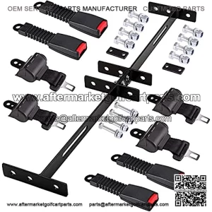 Golf Cart Belts Kit, 4 Passenger Universal Seat Belt Kit with 35" x 6.9" Belts Bracket, 42" Belts Bracket Kits Fit for EZGO, Yamaha, Club Car, TXT, RXV, DS, Precedent and Others