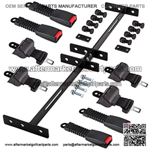 Golf Cart Belts Kit, 42" Universal Seat Belt Kit for 4 Passenger, 35" x 6.9" Belts Bracket Kits fit for EZGO, Yamaha Club Car, TXT, RXV, DS, Precedent, etc