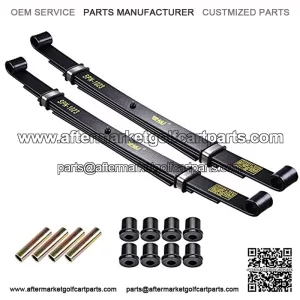 Set of 2 Rear Leaf Springs Compatible with Club Car Precedent Golf Cart Heavy Duty Dual Action with Bushings