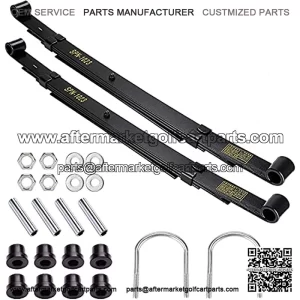 Golf Cart 4-Leaf Heavy Duty Rear Leaf Spring Kit for Club Car Precedent Gas & Electric 2004-Up with Bushings & Sleeves